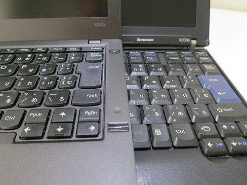 x240sのアイソレーションキーボードとx200sのパンタグラフキーボード