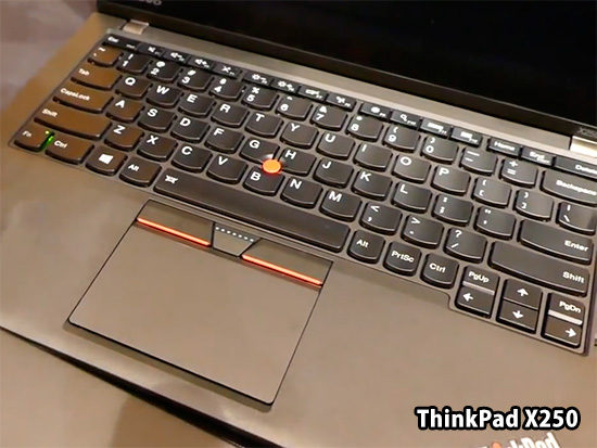 ThinkPad X250のキーボードとトラックパッド