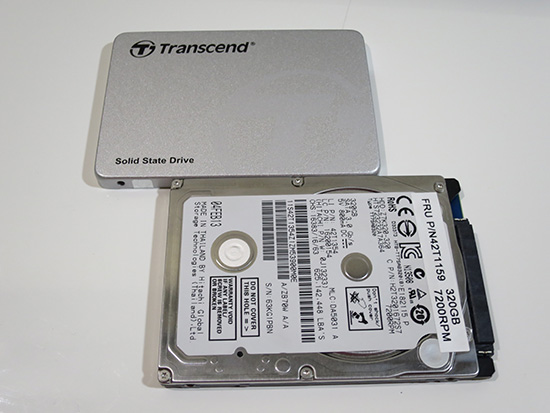 7mm厚のSSDとHDD