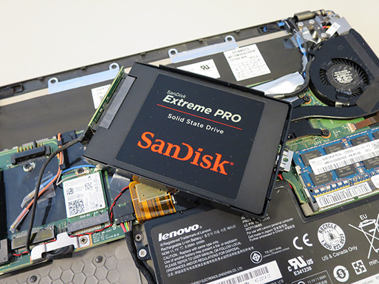 ThinkPad X250にサンディスクのSSD