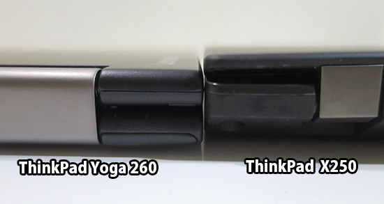 ThinkPad yoga 260とX250 厚さの違い