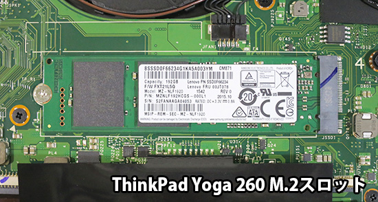 ThinkPad Yoga 260 のM.2スロットは2280