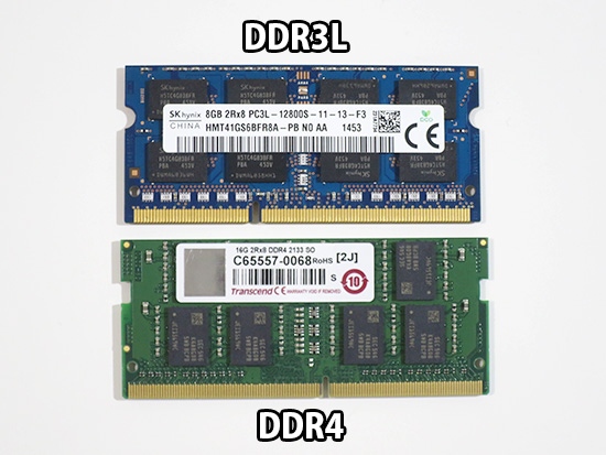 DDR3LとDDR4はピン数など異なり互換性はない