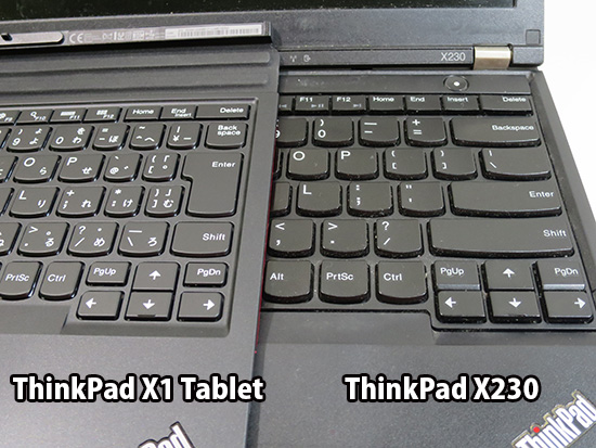 ThinkPad X230 とX1 Tabletのキーボードを比べてみる
