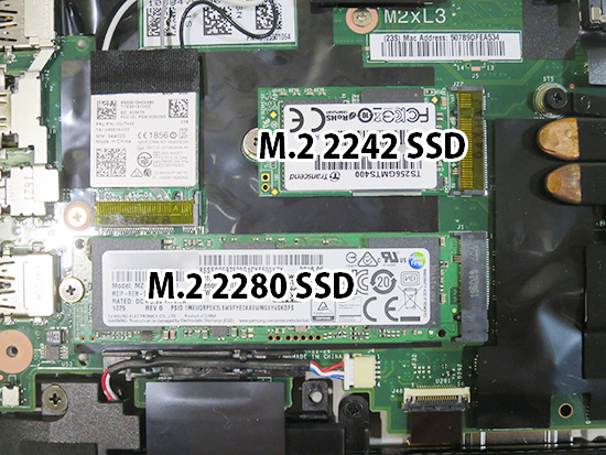 ThinkPad T460s m.2 2280と2242スロット
