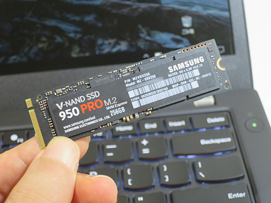 T460s SSD pcie NVMe サムソン950PROに交換する予定