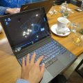 ThinkPad X1 CarbonとThinkPad X1 Tablet 穴場のカフェで一仕事中