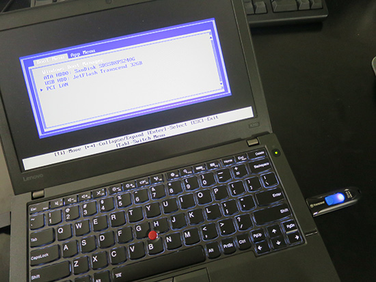 ThinkPad X260 X1 Carbon Yoga ブートメニューの表示のやり方