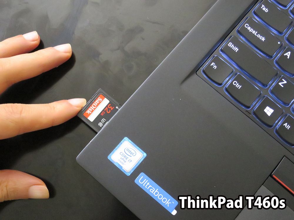 ThinkPad T460s SDカードがX260よりも取り出しやすい