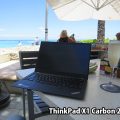 Thinkpad X1 Carbon 2017 持ち運んでハワイモアナサーフライダーのビーチバーで乾杯