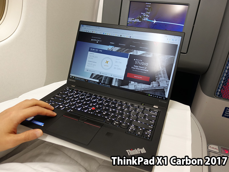 飛行機内でリモートデスクトップ ThinkPad X1 Carbon で25周年記念モデルを遠隔操作
