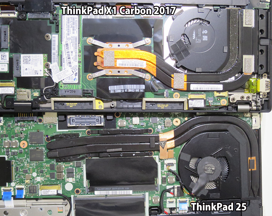 ThinkPad 25 ヒートパイプが長く2本ある