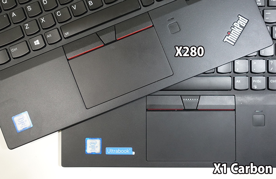 X280 X1Carbon タッチパッドとクリックボタンの大きさが同じ