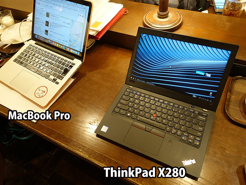 13.3インチのMacbook Pro と12.5インチのThinkPad X280