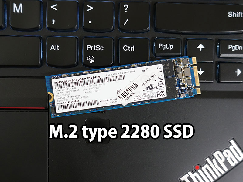 SSDはM.2 type2280 SSD